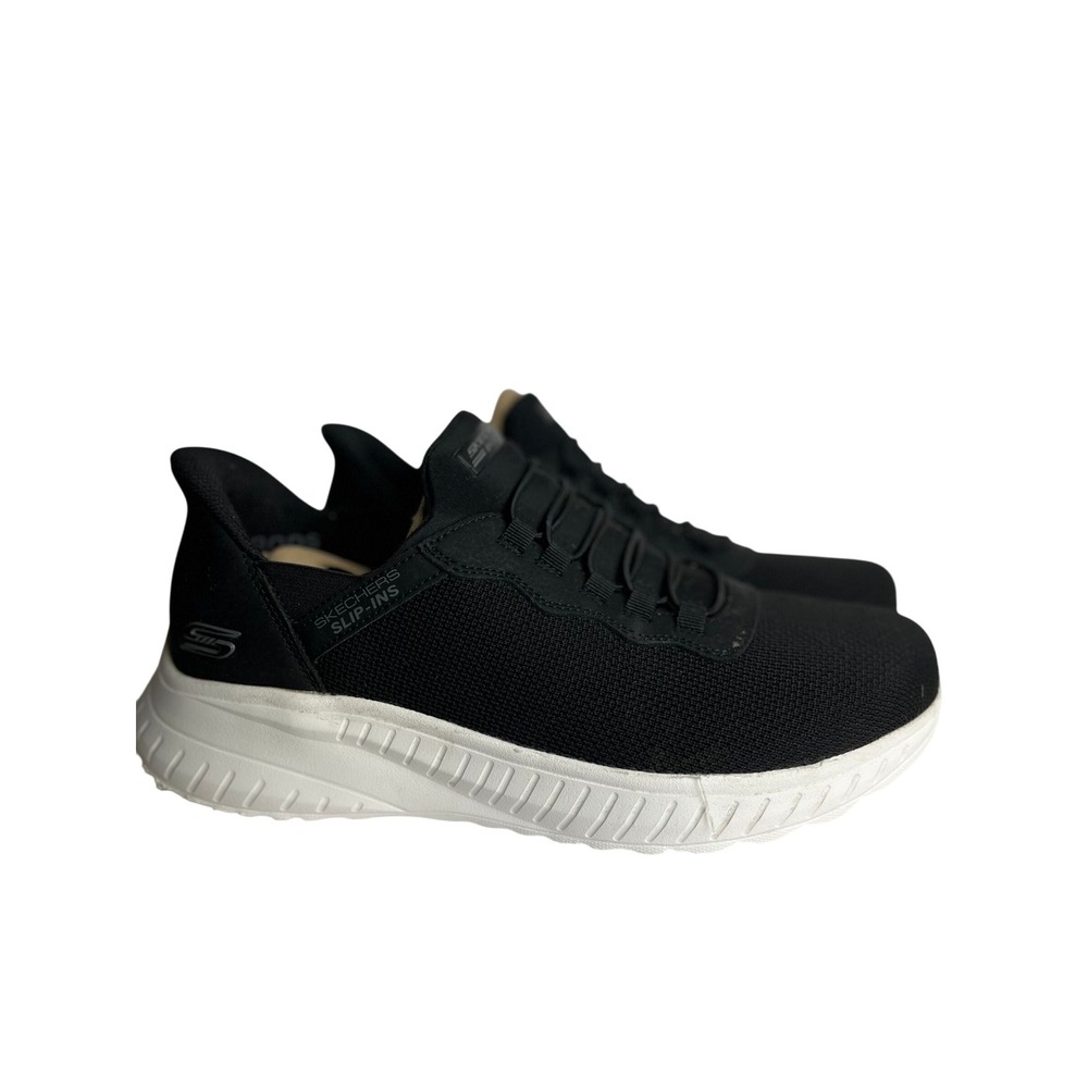 Skechers BOBS Squad Chaos-Daily Hype Black Slip-Ins Wide Fit Mens 10.5